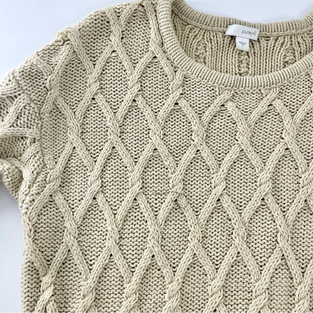 Gilmore Girls Rory Alternative Chunky Cable Knit Tan Fisherman Chunky Sweater S - Picture 14 of 14